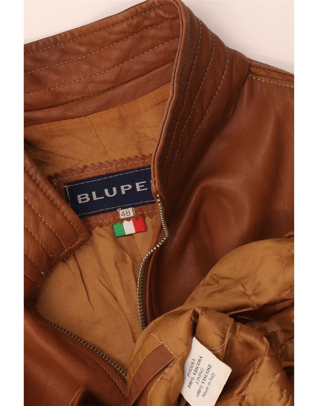 Geacă de piele vintage pentru femei IT 48 XL maro