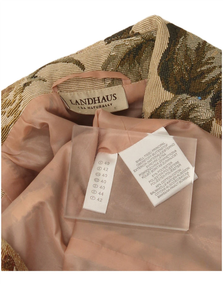 Jachetă pentru femei Landhaus cu fermoar complet EU 40 Poliester Floral Bej Mediu