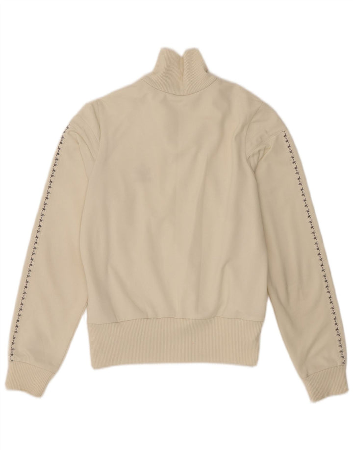 Jachetă de top pentru trening grafic Adidas pentru femei UK 14 Medium Off White
