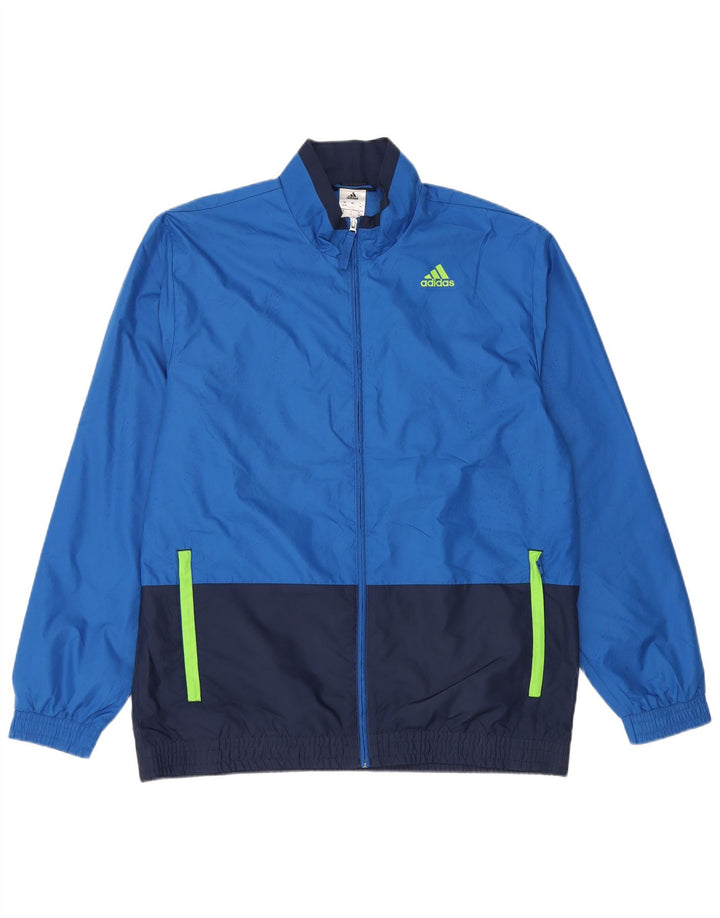 Jachetă de trening Adidas pentru bărbați Marea Britanie 42/44 Poliester mare, albastru, bloc de culoare