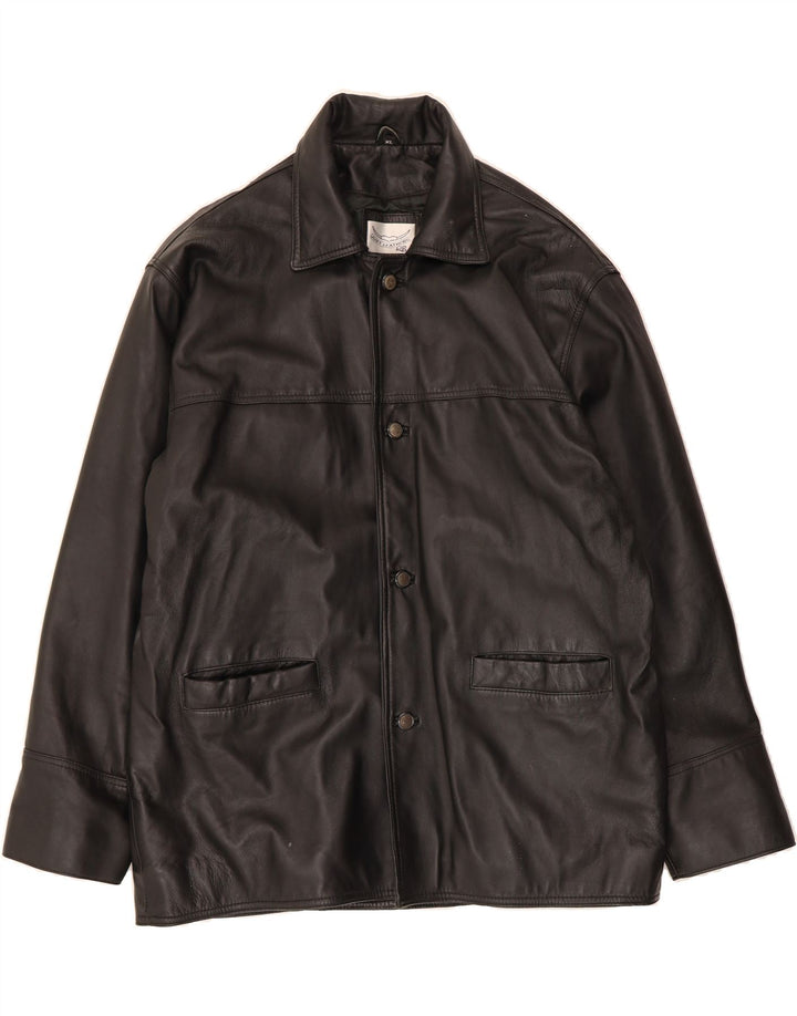 VINTAGE Mens Leather Jacket UK 42 XL Black Leather Vintage Vintage and Second-Hand Vintage from Messina Hembry 