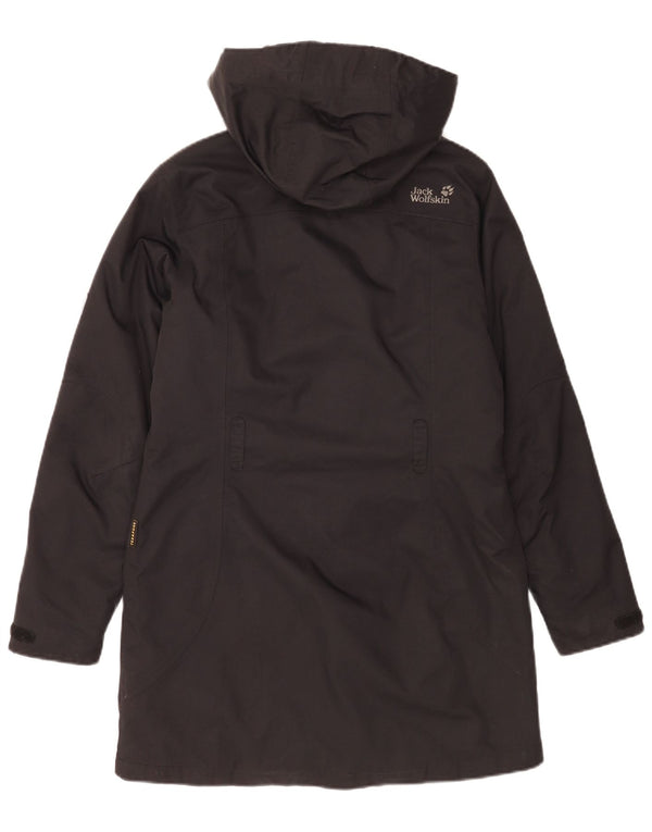 Jack Wolfskin Jachetă de vânt supradimensionată cu glugă pentru femei UK 10 Small Black