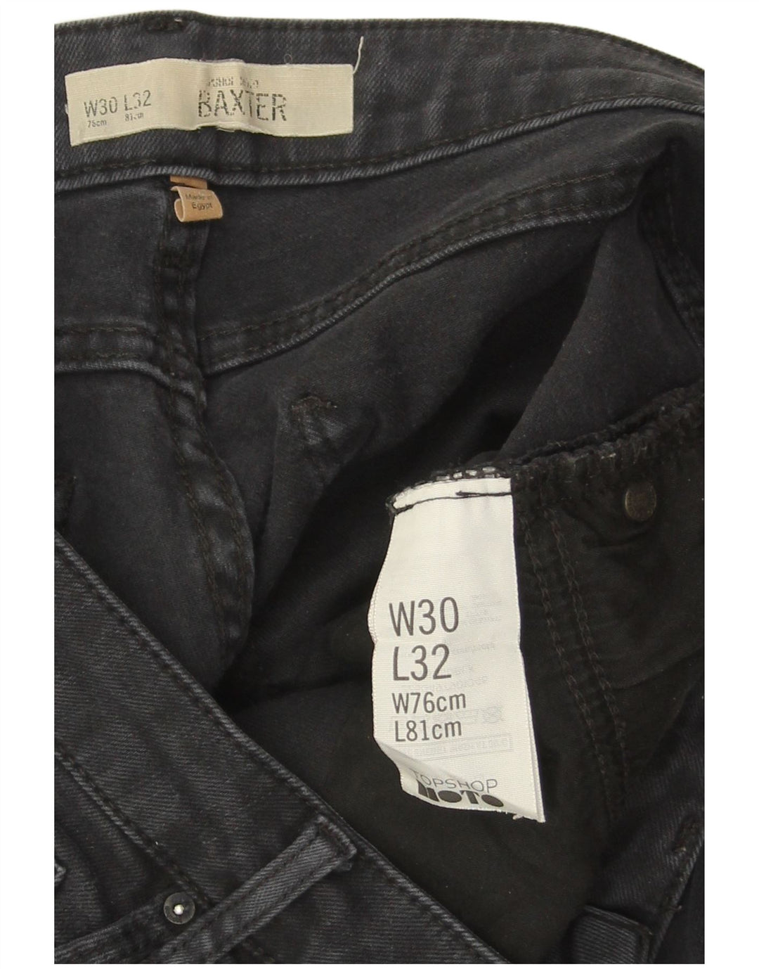 TOPSHOP Blugi Baxter Slim pentru femei W30 L32 bumbac negru