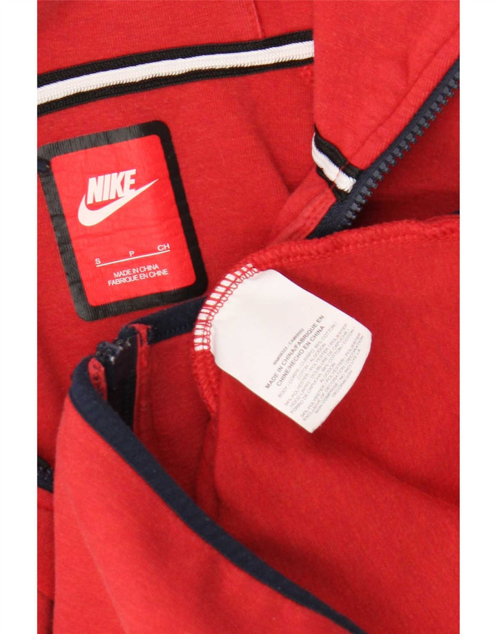 Pulover Nike pentru bărbați, cu fermoar, bumbac, roșu