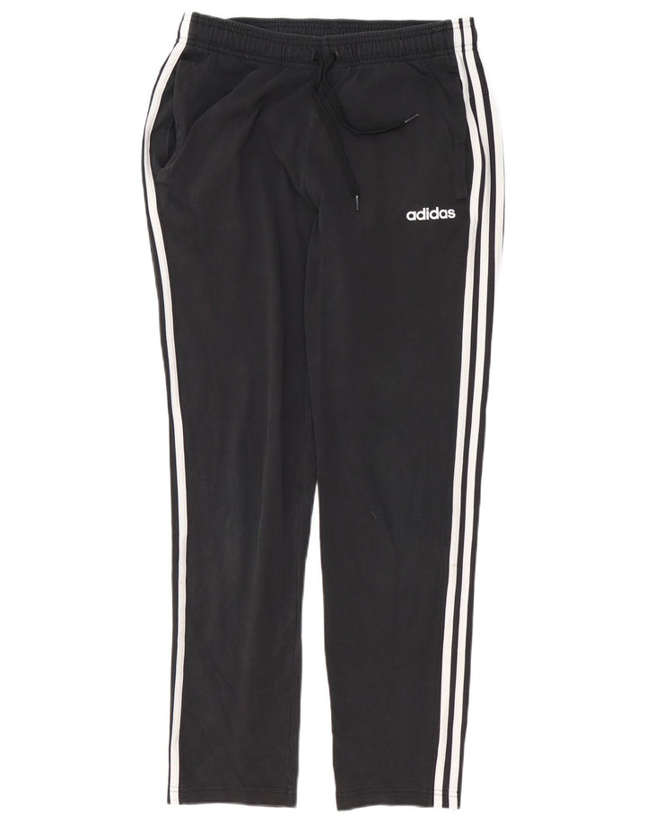 Pantaloni de trening Adidas pentru bărbați, bumbac mediu negru