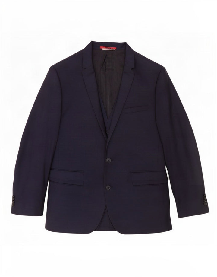 Blazer pentru bărbați Hugo Boss cu 2 nasturi EU 48 Lână medie albastru bleumarin
