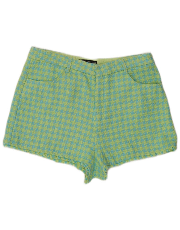 Pantaloni scurți casual Zara, cu talie înaltă, pentru femei, 2XL W34, bumbac cu picioare de găină
