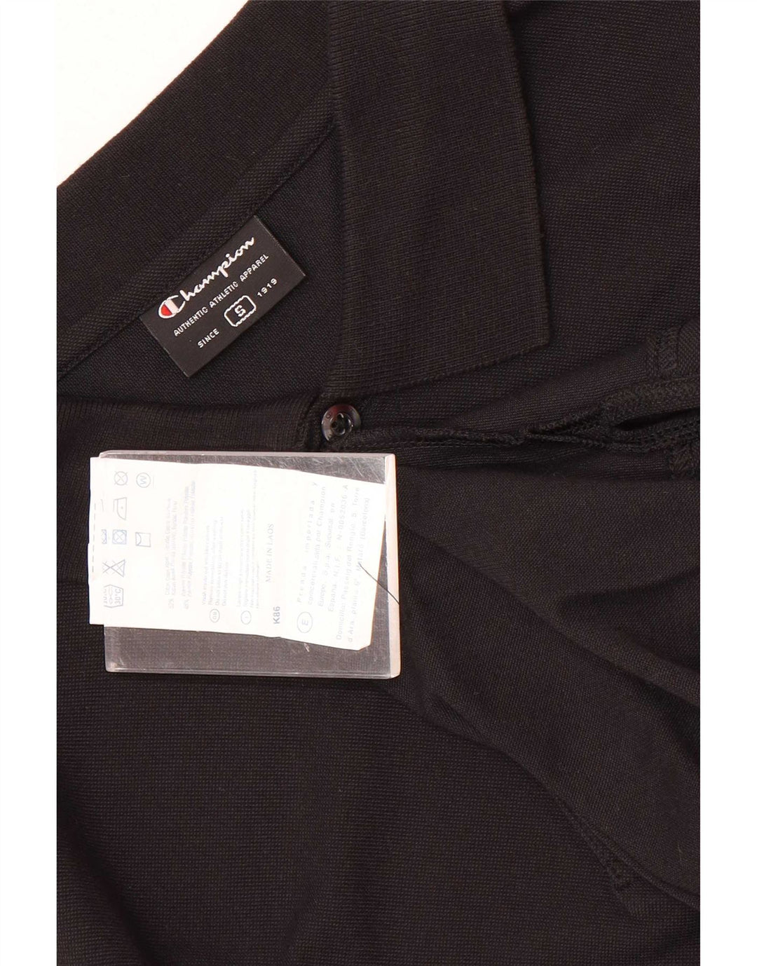 Tricou polo Champion pentru bărbați, bumbac negru mic