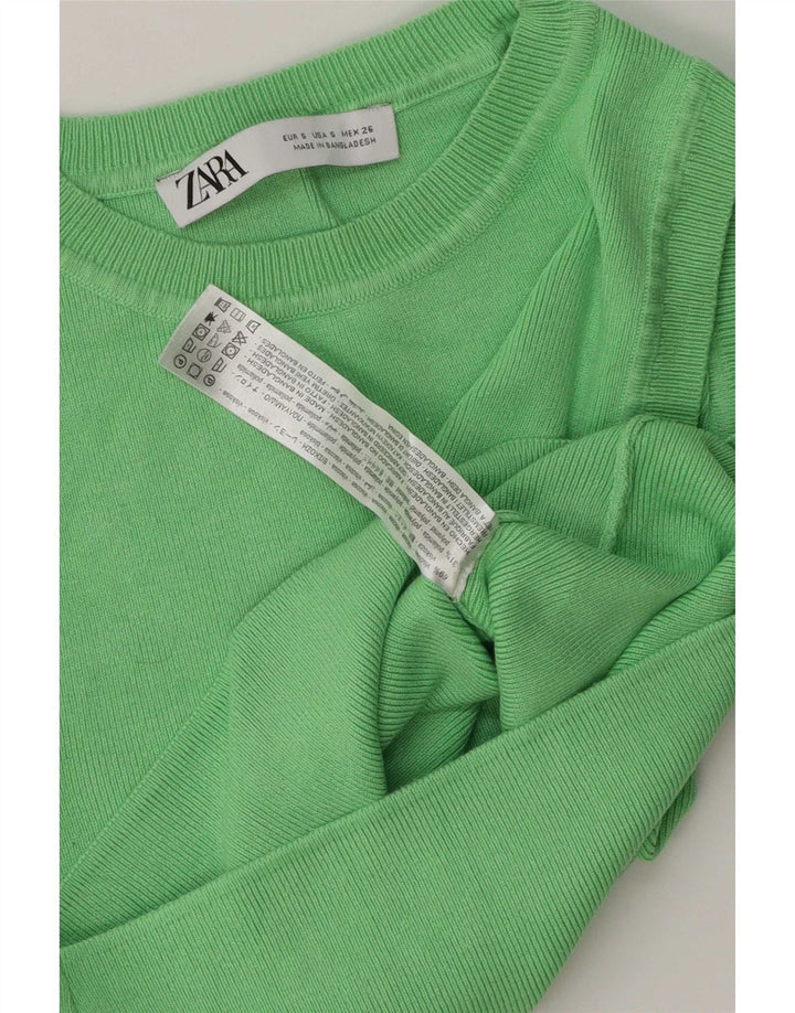 Top cu vestă pentru femei Zara UK 10 Small Green Viscose