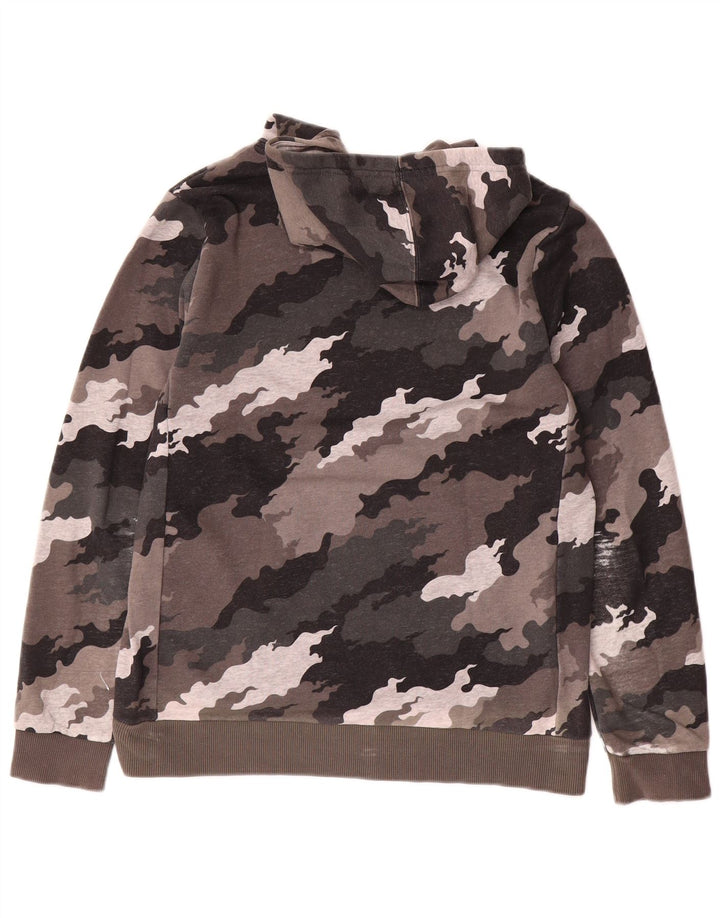 Pulover ADIDAS pentru băieți, cu grafică, 13-14 ani, maro, bumbac camuflaj