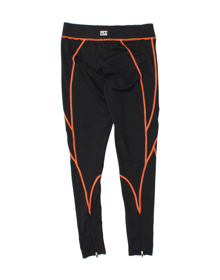 FILA Womens Leggings UK 6 XS  Black Polyester Vintage Fila and Second-Hand Fila from Messina Hembry 