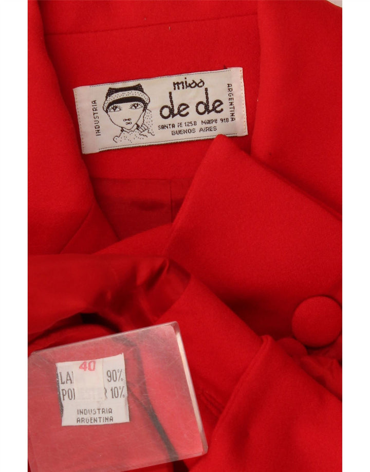 Jachetă vintage pentru femei cu 4 nasturi IT 40 Lână roșie mică