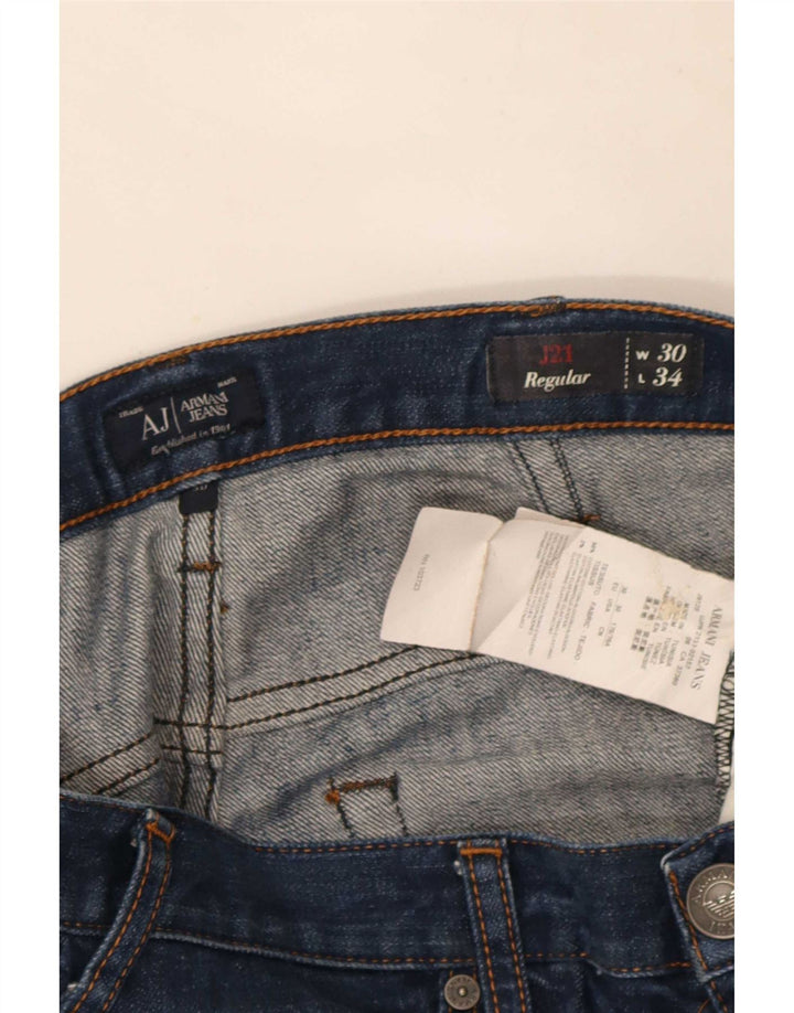 Blugi drepti pentru bărbați Armani, cu ajustare normală, L30 L32, bumbac bleumarin