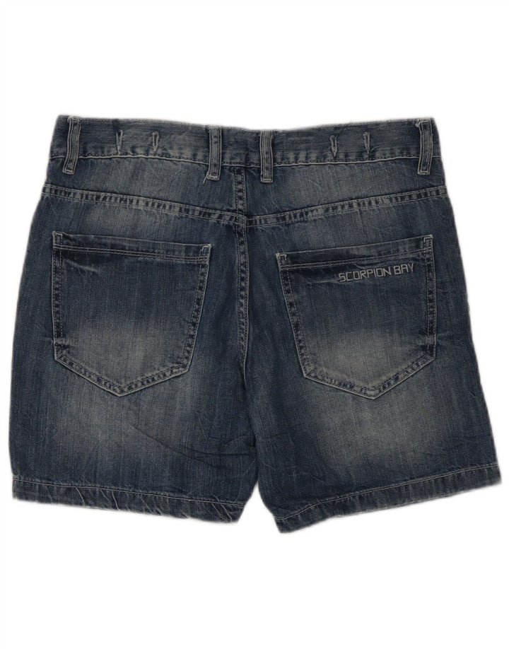 Pantaloni scurți din denim pentru bărbați Scorpion Bay W30, bumbac albastru mediu