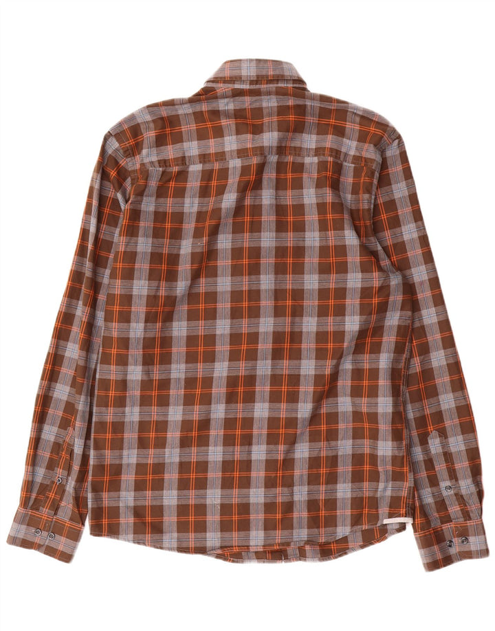 Cămașă croită pentru bărbați Jack & Jones, bumbac mare cu carouri maro