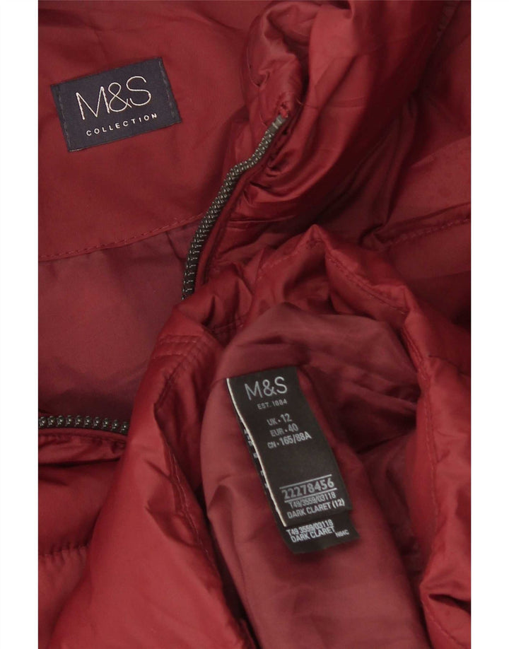 Jachetă căptușită cu glugă pentru femei Marks & Spencer UK 12 Medium Burgundy Poliester