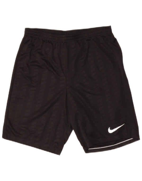 Pantaloni scurți sport Nike Dri Fit pentru bărbați, poliester cu dungi medii, negre