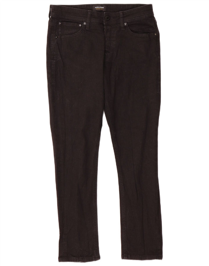 Blugi slim pentru bărbați Jack & Jones W32 L30 bumbac negru