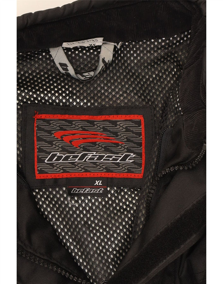 VINTAGE Mens Biker Jacket UK 42 XL Black Polyester Vintage Vintage and Second-Hand Vintage from Messina Hembry 