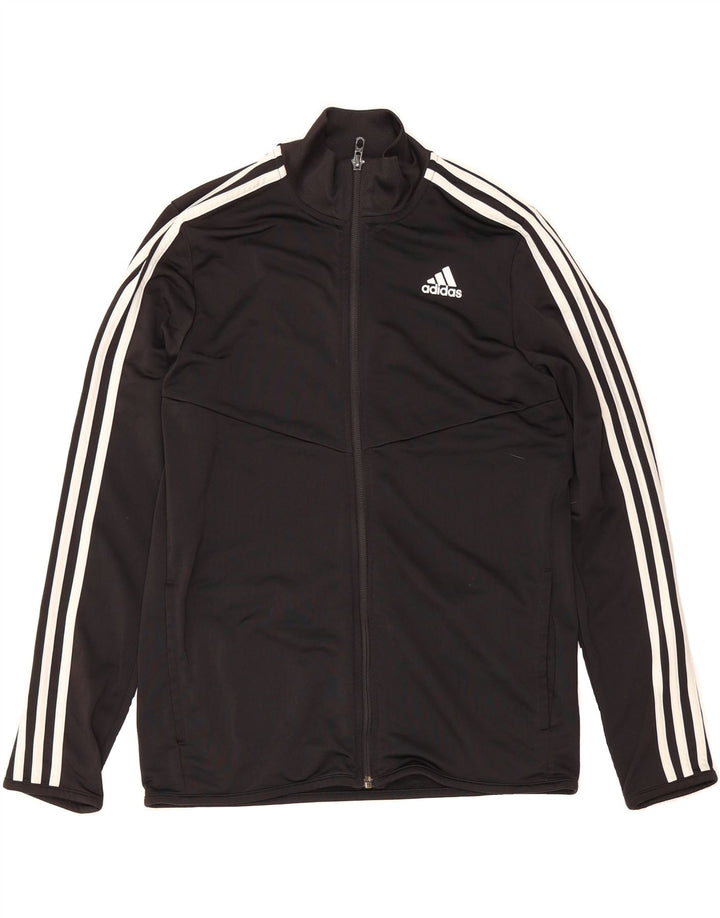 ADIDAS Boys Tracksuit Top Jacket 13-14 Years Black Polyester Vintage Adidas and Second-Hand Adidas from Messina Hembry 