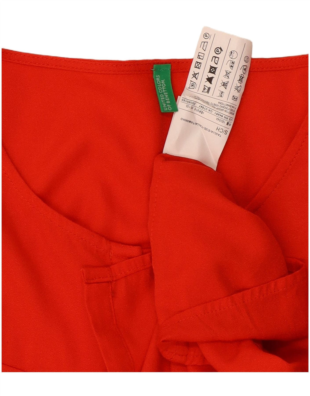 Bluză cămașă pentru femei Benetton UK 10 Small Red Viscose