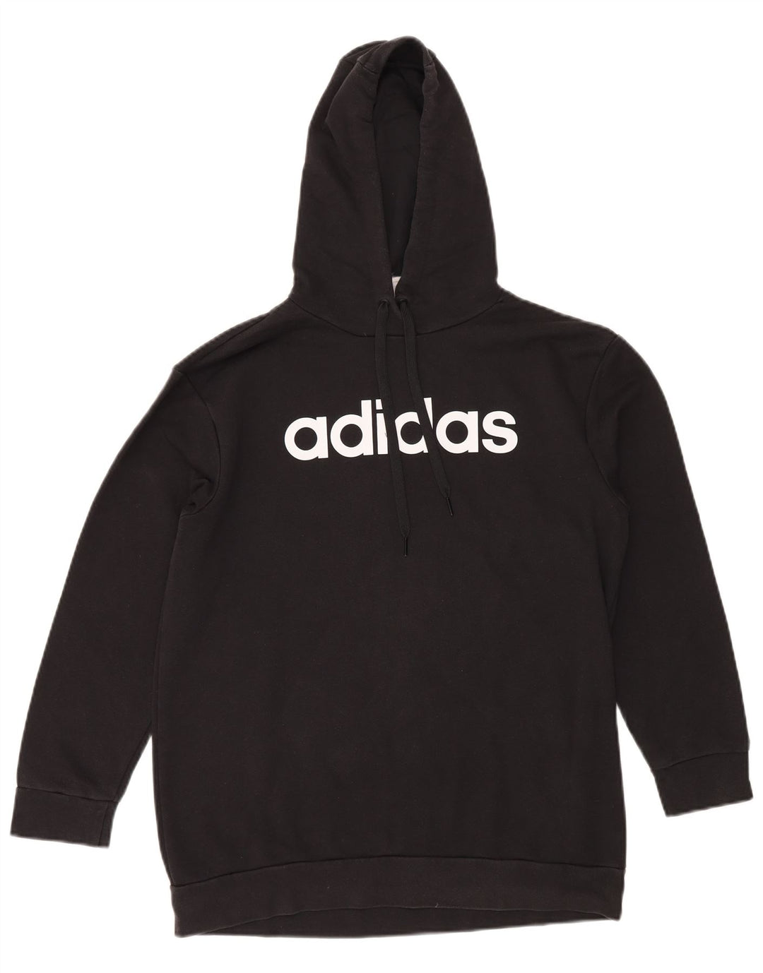 ADIDAS Pulover supradimensionat cu capota cu grafic pentru femei UK 4/6 XS Negru