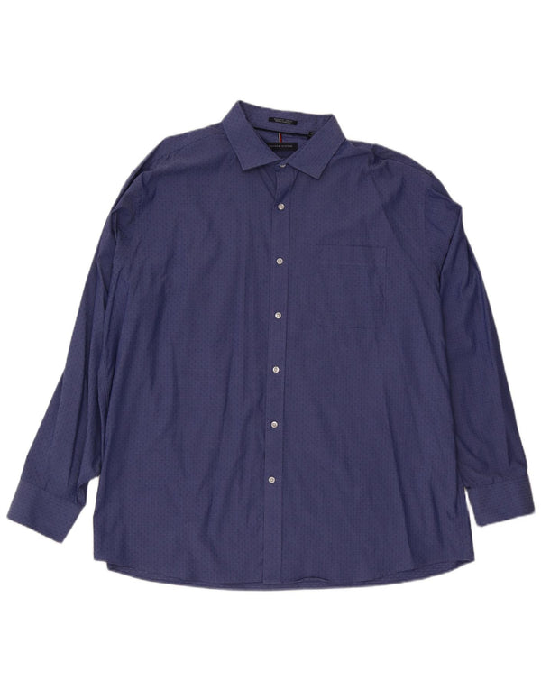 Cămașă Tommy Hilfiger pentru bărbați, cu formă regulată, mărimea 18 1/2 2XL, bumbac cu pete albastre