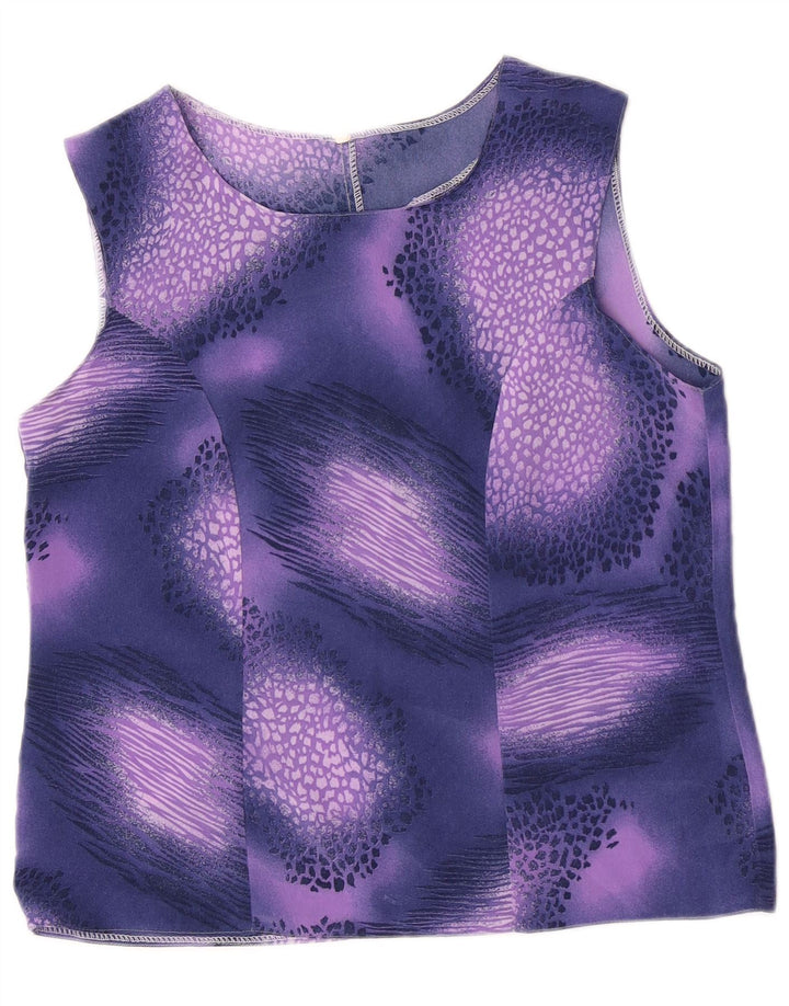 Bluză Vintage fără mâneci pentru femei IT 44 Medium Purple Spotted