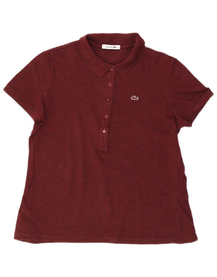 Tricou polo Lacoste pentru damă Mărimea 44 Mare Bumbac Burgundy