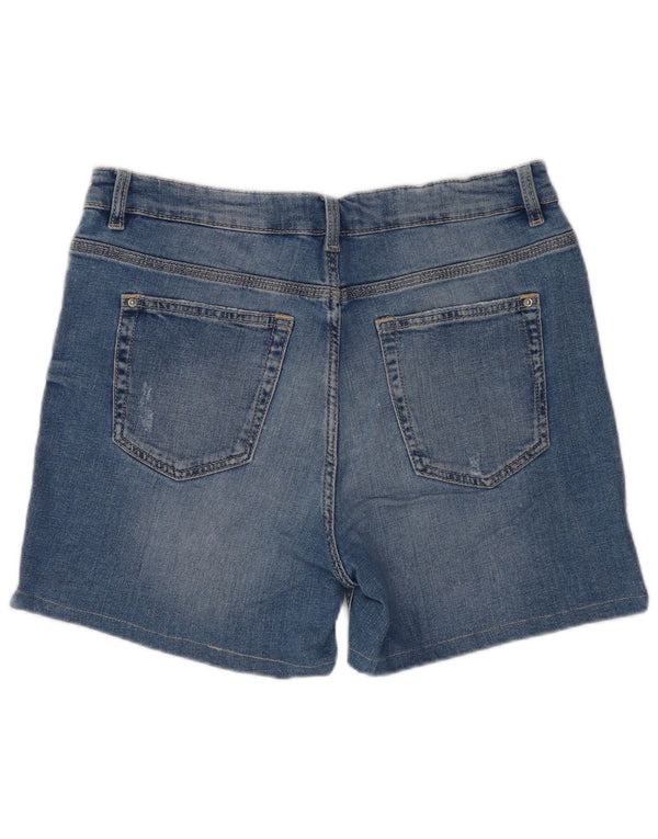Marks & Spencer Pantaloni scurți din denim învechit pentru femei UK 12 Medium W30 Bumbac albastru
