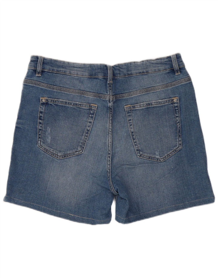 Marks & Spencer Pantaloni scurți din denim învechit pentru femei UK 12 Medium W30 Bumbac albastru