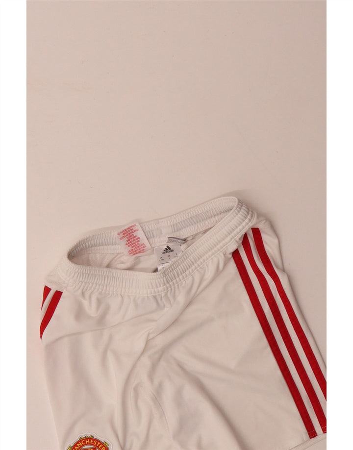 Pantaloni scurți sport Manchester United ADIDAS 9-10 ani, alb, poliester