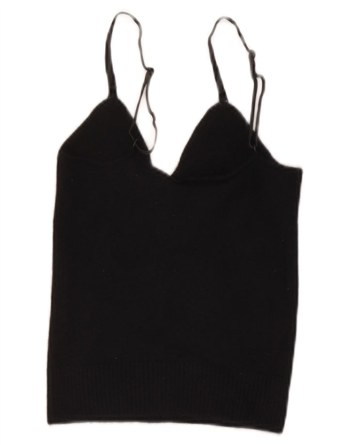 Emporio Armani Crop Cami Top pentru femei IT 40 Lână mică, albastru bleumarin