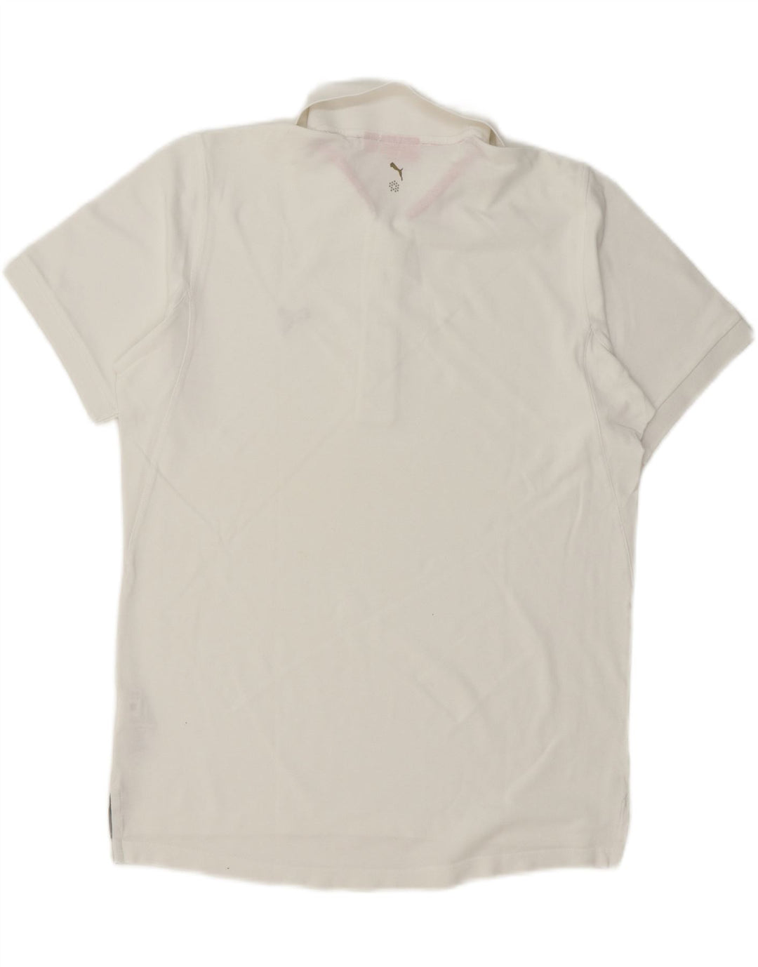 PUMA Mens Polo Shirt Medium White Cotton Vintage Puma and Second-Hand Puma from Messina Hembry 