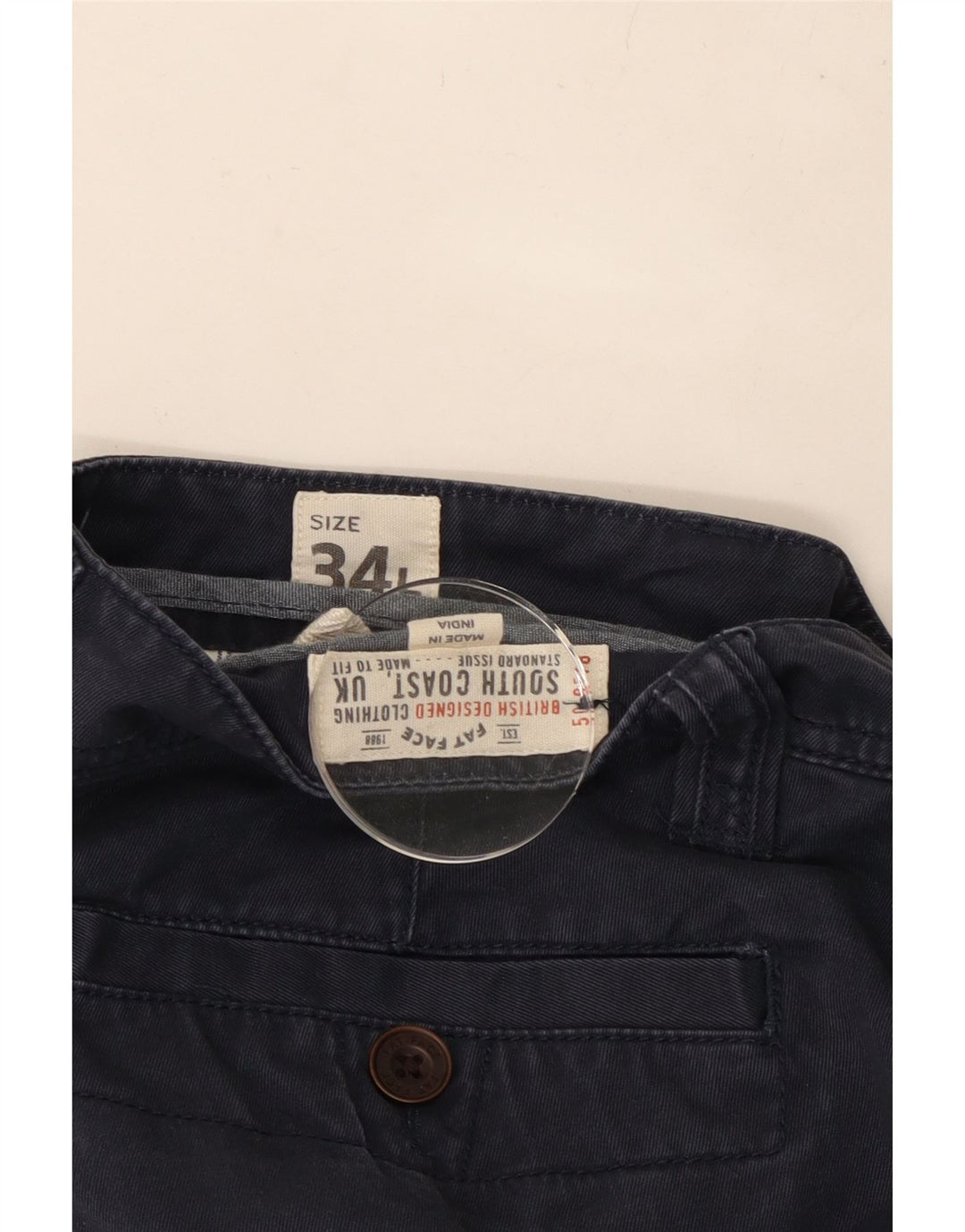 FAT FACE Pantaloni chino subțiri pentru bărbați L34 L34 Bumbac bleumarin