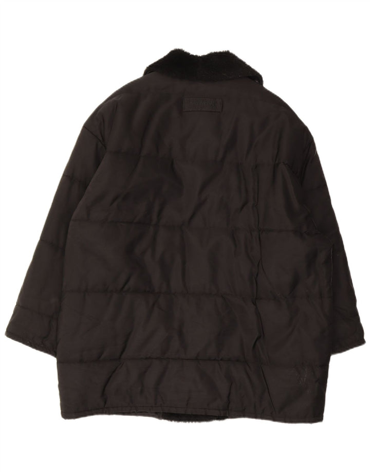 ICEBERG Womens Padded Coat IT 44 Medium Black Nylon