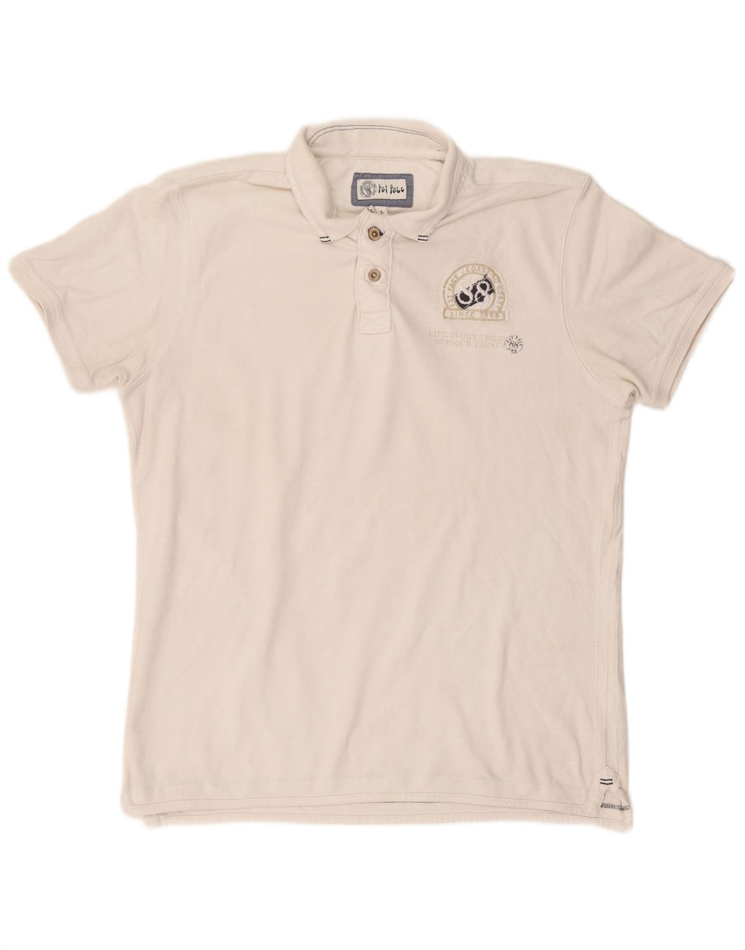Tricou polo pentru bărbați Fat Face, mare, alb, din bumbac