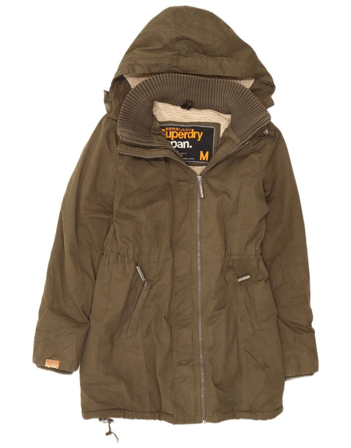 Jachetă parka cu glugă Superdry pentru femei UK 14 Medium Kaki Poliester
