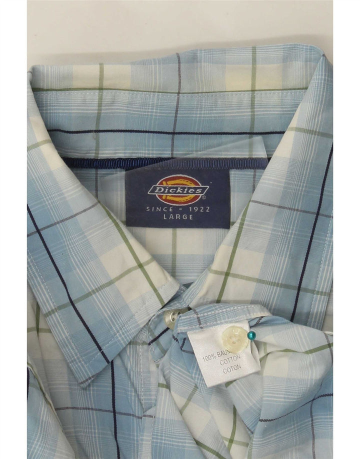Cămașă cu mânecă scurtă pentru bărbați Dickies, bumbac cu carouri albastre mari