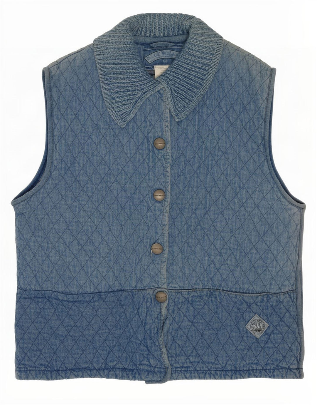 Blue Willi's Gilet de denim matlasat pentru femei UK 14 Bumbac mediu