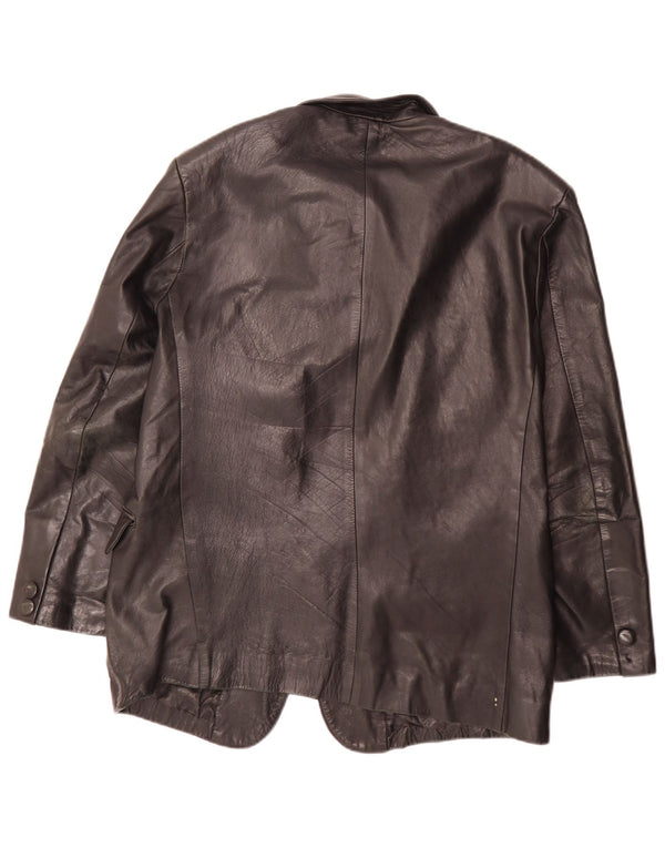 Jachetă vintage pentru bărbați din piele cu 3 nasturi IT 54 XL negru
