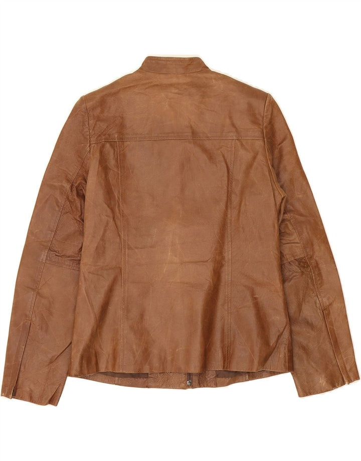 EDDIE BAUER Womens Petite Leather Jacket UK 6 XS Brown Vintage Eddie Bauer and Second-Hand Eddie Bauer from Messina Hembry 