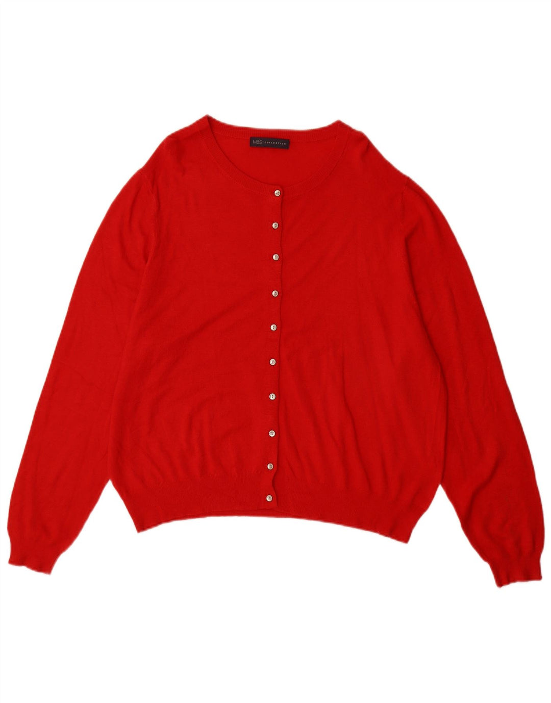 MARKS & SPENCER Pulover cardigan pentru femei UK 20 2XL Red Viscose
