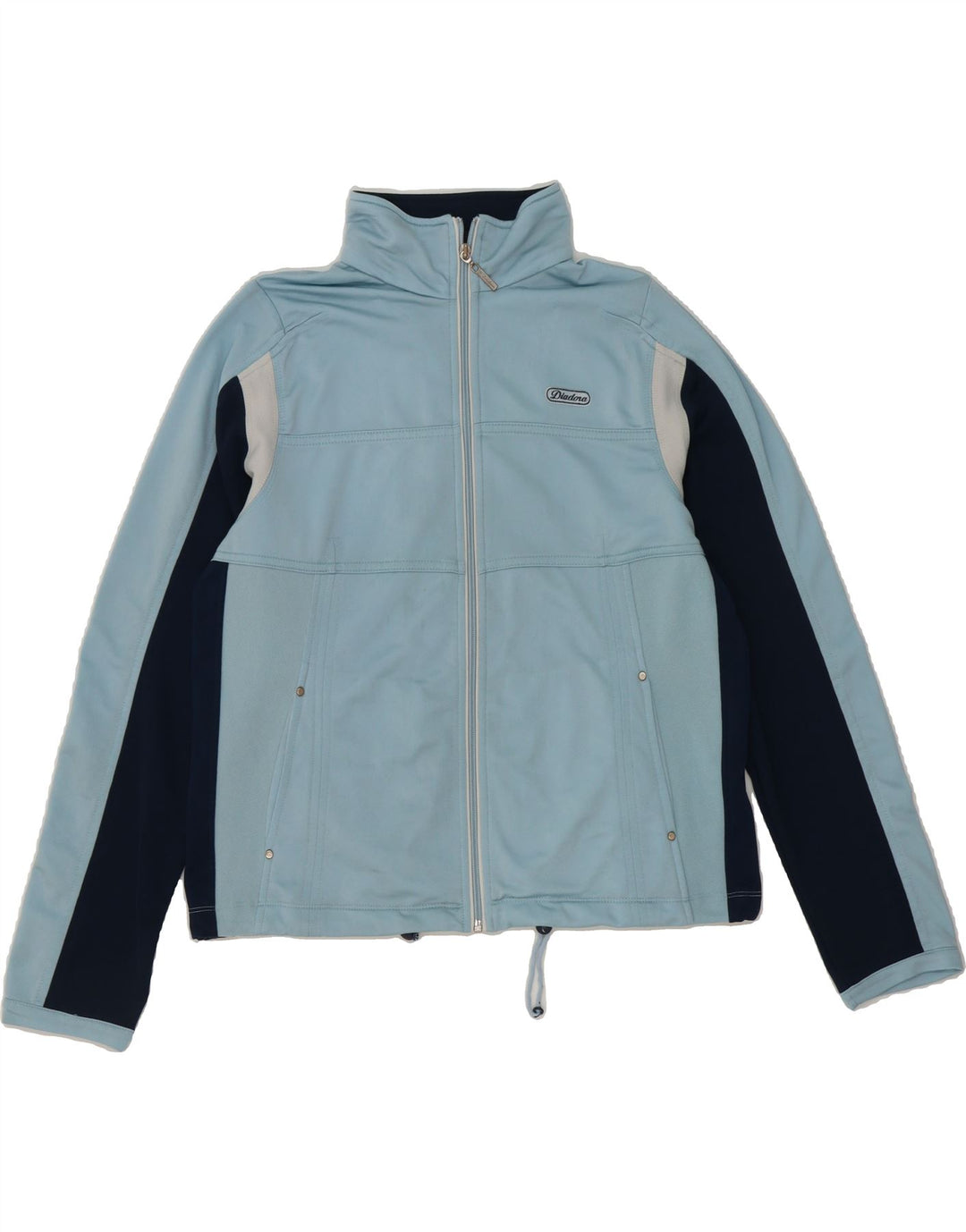 DIADORA Womens Tracksuit Top Jacket UK 14 Large Blue Colourblock Polyester Vintage Diadora and Second-Hand Diadora from Messina Hembry 
