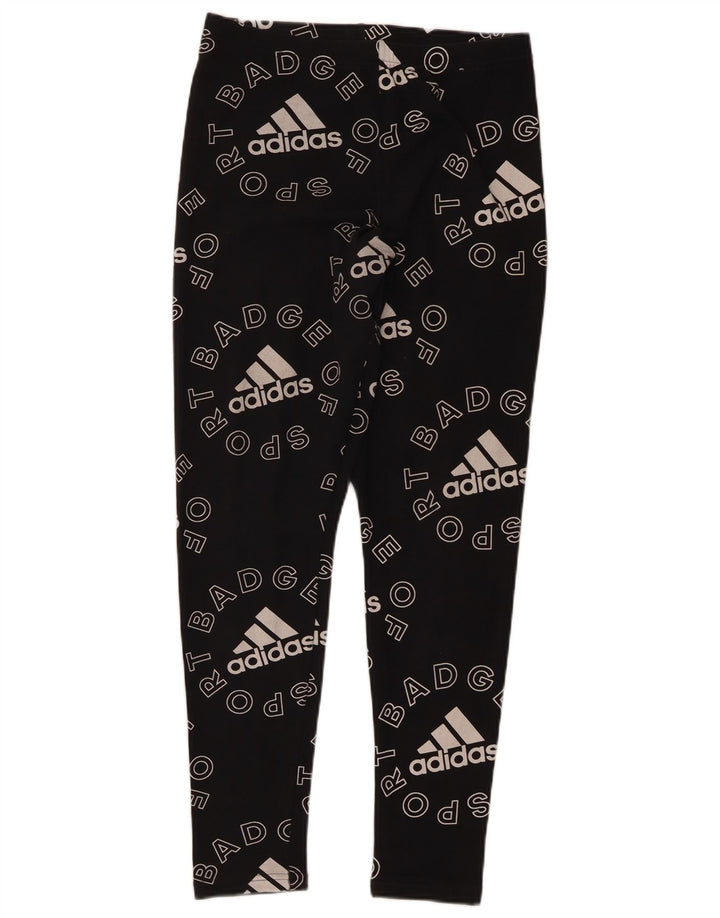 Leggings grafic Adidas pentru femei UK 12/14 Medium Black