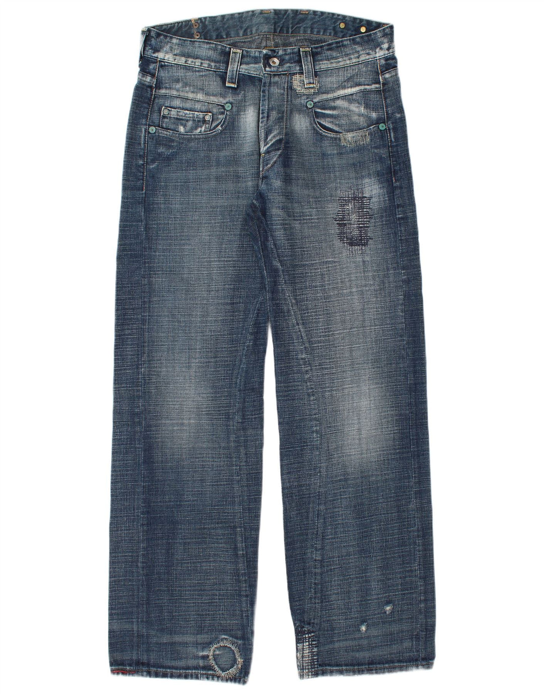 G-STAR Blugi 3301 Distressed Straight pentru bărbați L33 L34 Bumbac albastru