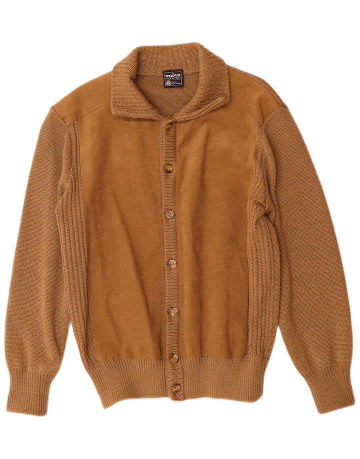 Pulover cardigan pentru bărbați VINTAGE IT 54 XL Lână maro