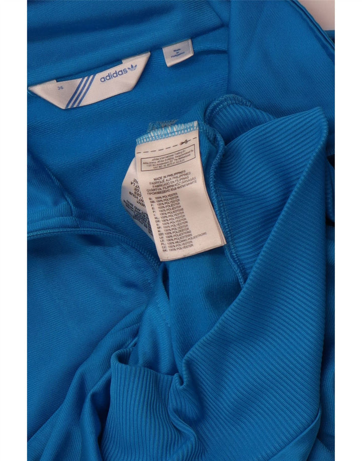 Jachetă de top pentru trening cu grafic pentru femei Adidas EU 36 Poliester albastru mic