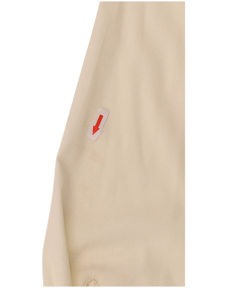 Bluză cămașă vintage pentru femei UK 14 Medium Off White Viscose