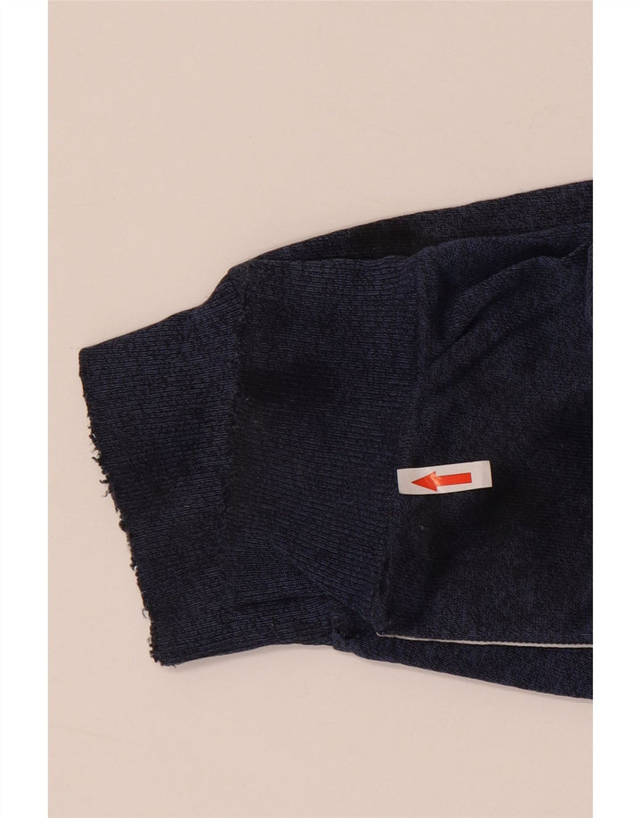 Pulover Asics pentru bărbați, cu grafic, cu fermoar, cu gât, colorat mare, albastru